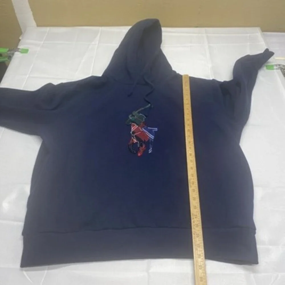 Polo Ralph Lauren Big Pony Fleece Navy Blue Pullover Hoodie! Size 2XB